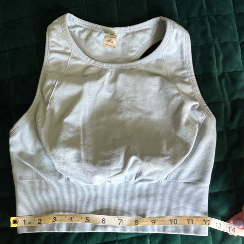 90 Degree By Reflex light blue Sports bra